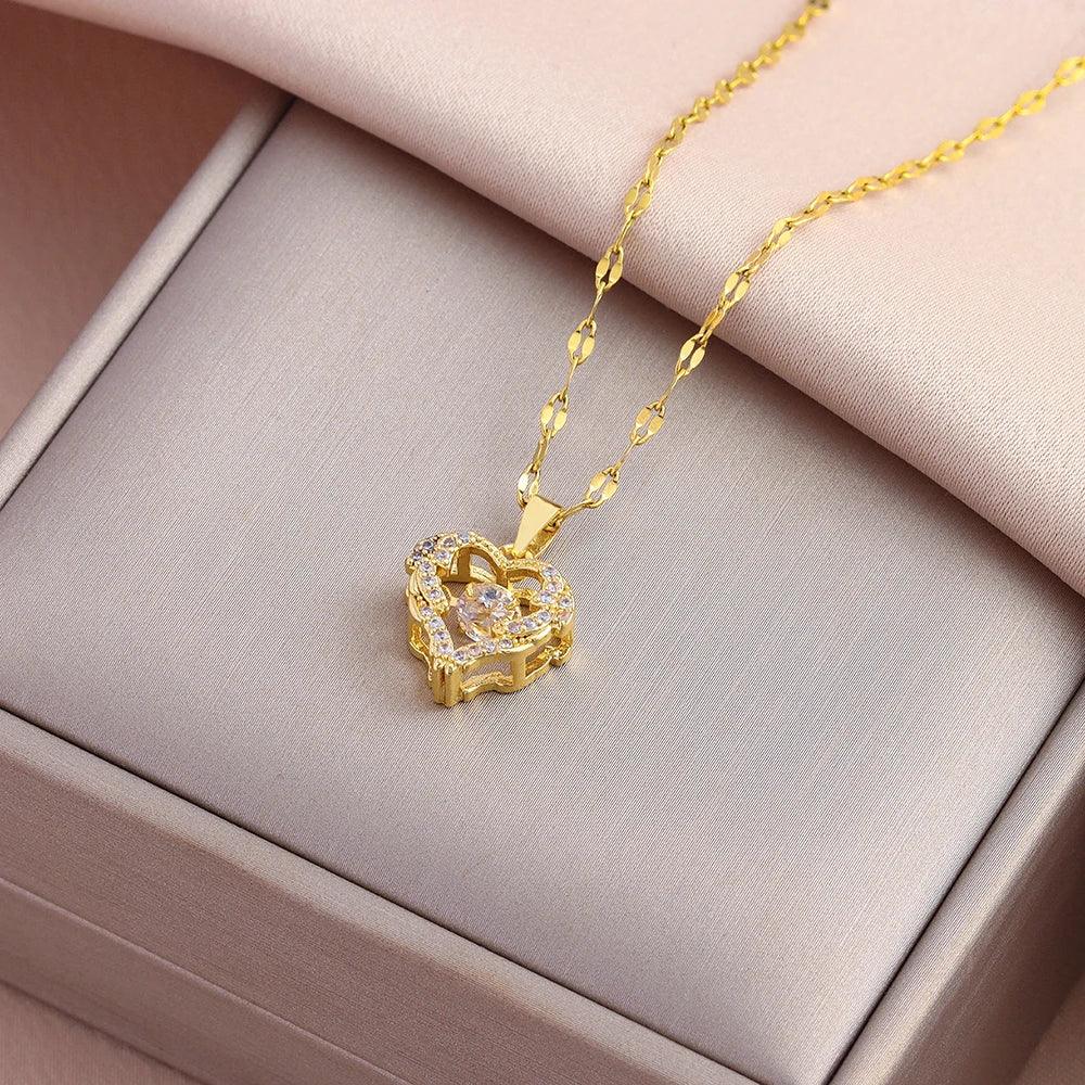 Sweet Sexy Beating Heart Pendant Necklace – Stainless Steel Luxury Jewelry - Dazzling Beauty Solution