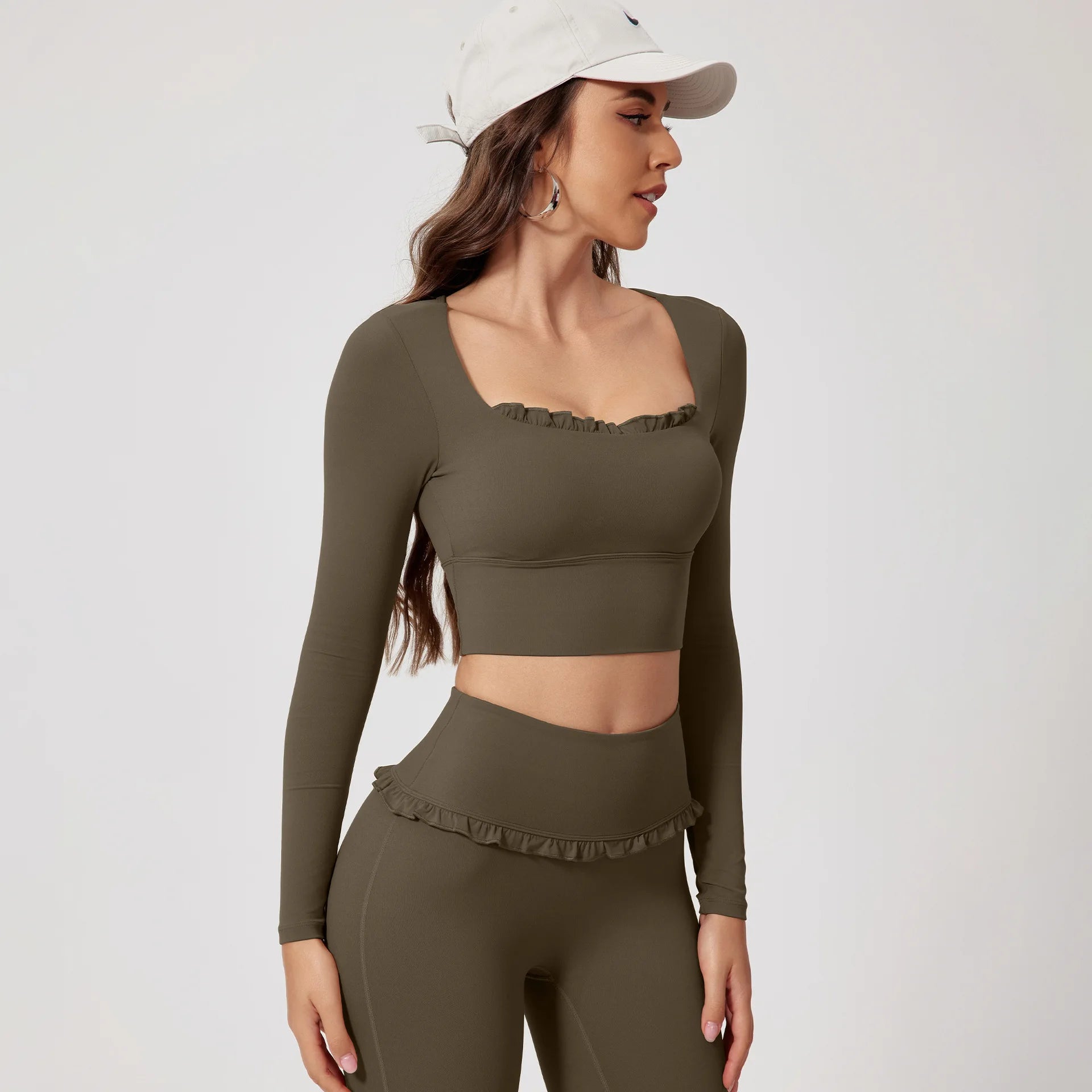 Women's 2-Piece Gym & Yoga Set | Quick-Dry Long Sleeve Top + Leggings | 6 Colors | S–XL