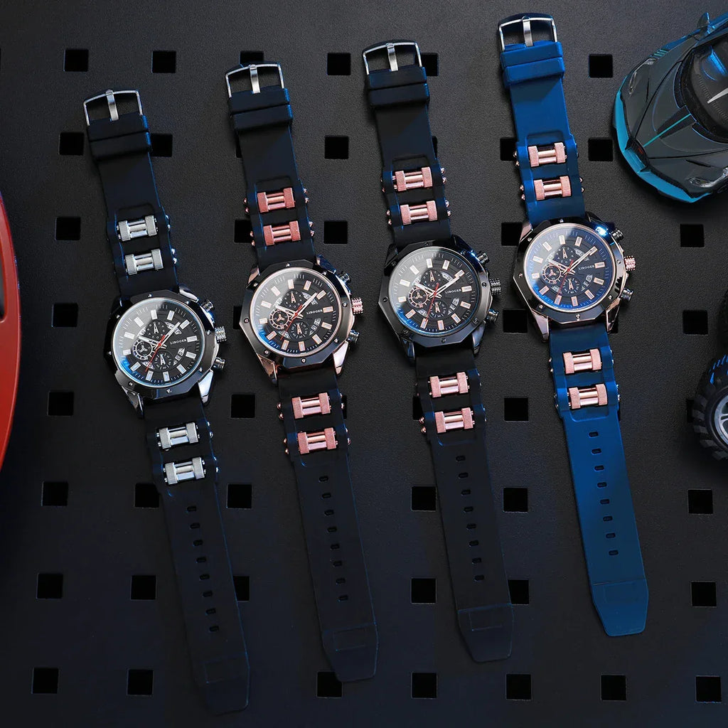 Men's Quartz Sports Watch with Silicone Band - Dazzling Beauty Solution