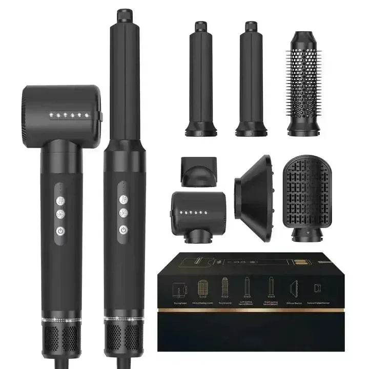 7-in-1 Professional Hair Dryer Styling Kit with Ionic Technology - Dazzling Beauty Solution