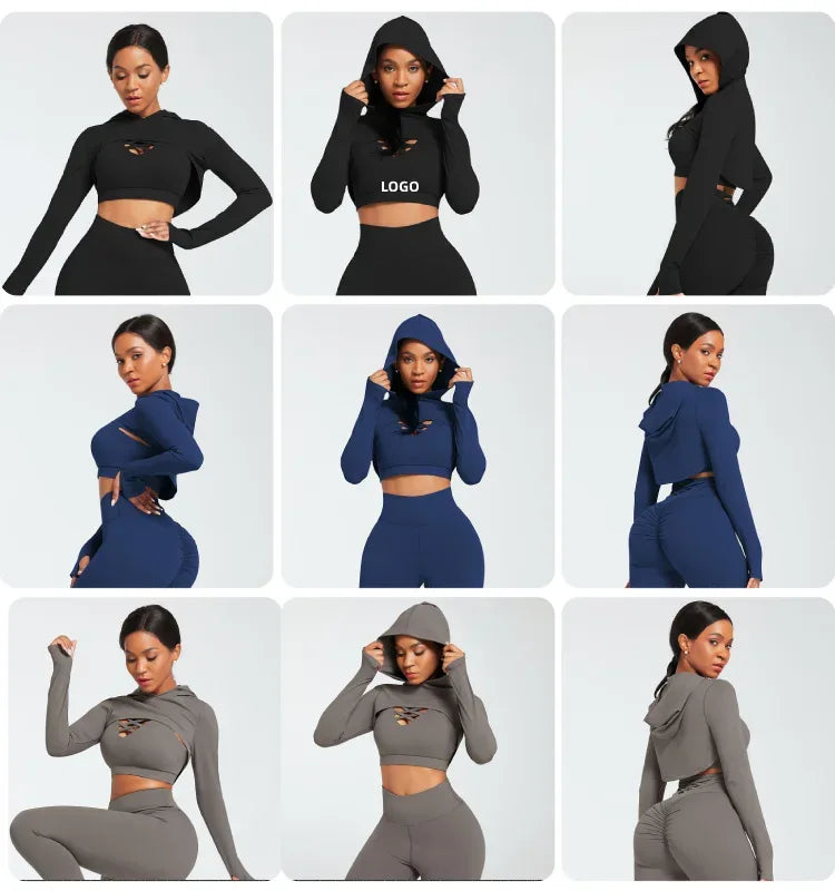 Custom Logo 3-Piece Seamless Fitness Activewear Set – High-Waist Yoga Outfit - Dazzling Beauty Solution