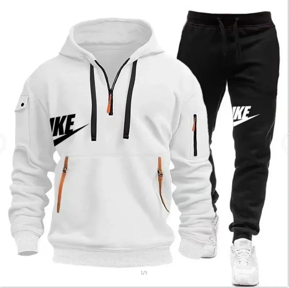 Men's 2-Piece Hoodie & Jogger Set - Long Sleeve Pullover Tracksuit