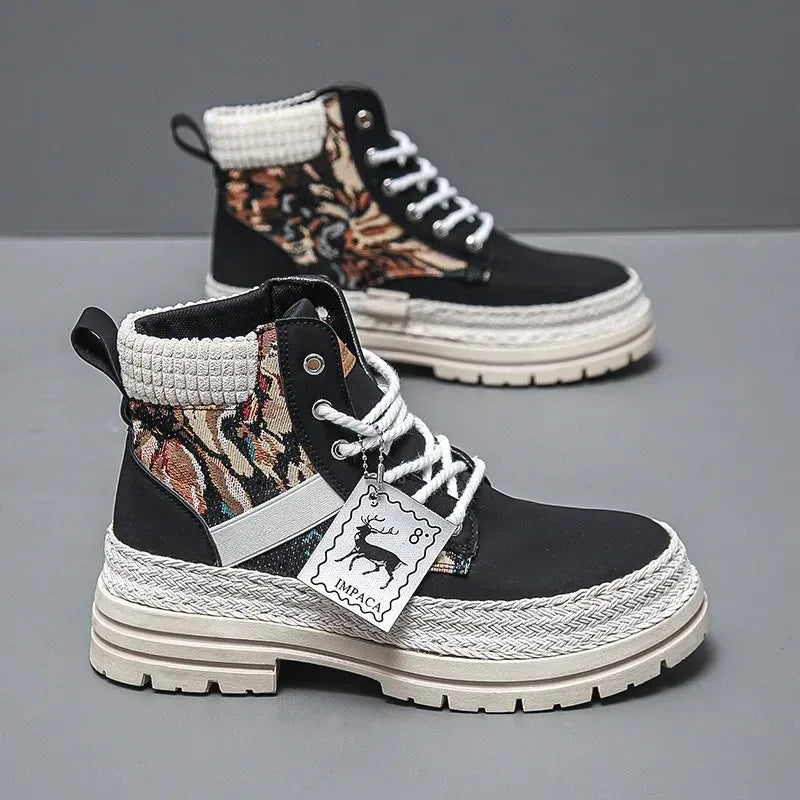 2025 Winter Hot Sale Men's Women High-top Ankle Boots British Chelsea Work Boots Fashion Motocycle Shoes Man Sneakers Size 39-48 - Dazzling Beauty Solution