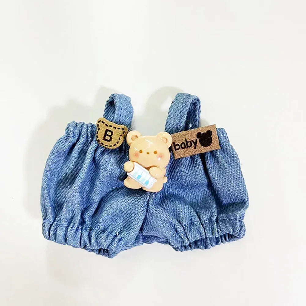 Stylish Overalls for Labubu Doll (15–17cm) – Pink, Blue, White, Brown, Black - Dazzling Beauty Solution