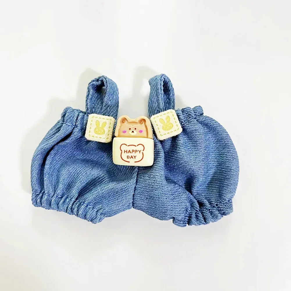 Stylish Overalls for Labubu Doll (15–17cm) – Pink, Blue, White, Brown, Black - Dazzling Beauty Solution