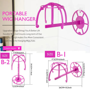 Nunify Plastic Wig Stand Portable Wig Head Stand Black Pink Wig Hang Holder Stand Durable Hair Display Tools Wig Accessories - Dazzling Beauty Solution
