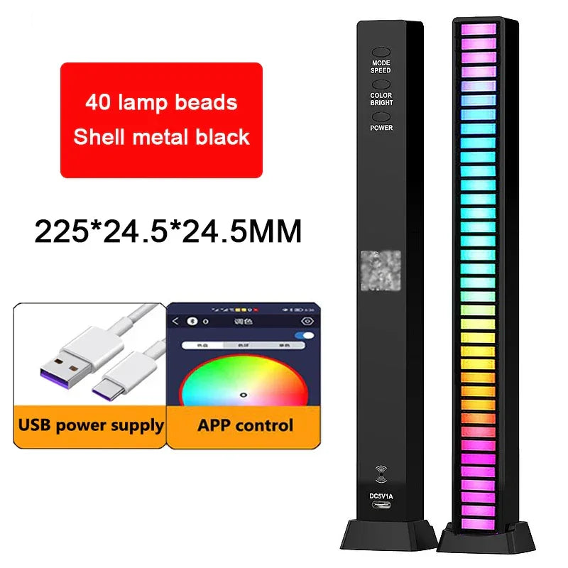 RGB Music Rhythm LED Light – Sound Reactive with App Control - Dazzling Beauty Solution