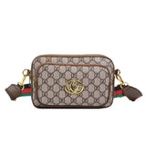 Women's Luxury Crossbody Bag - Vintage Print Multi-Pocket Purse