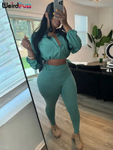 Women's 2-Piece Tracksuit - Zip Jacket & Leggings Set