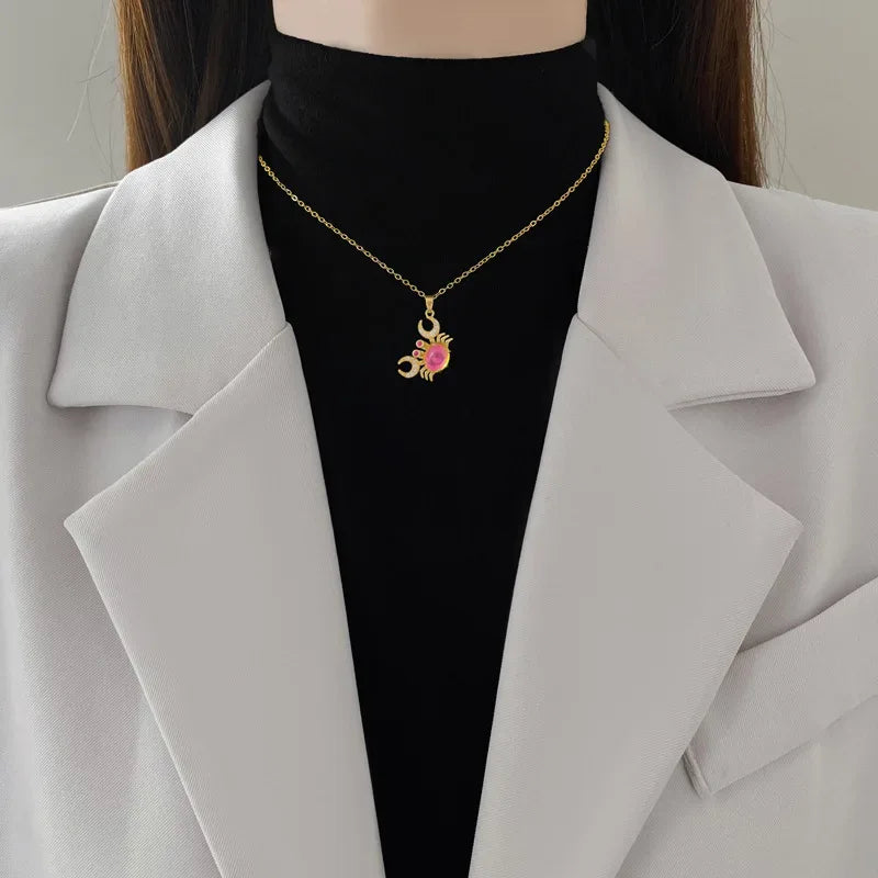 316L Stainless Steel Colorful Crab Pendant Necklace - Dazzling Beauty Solution