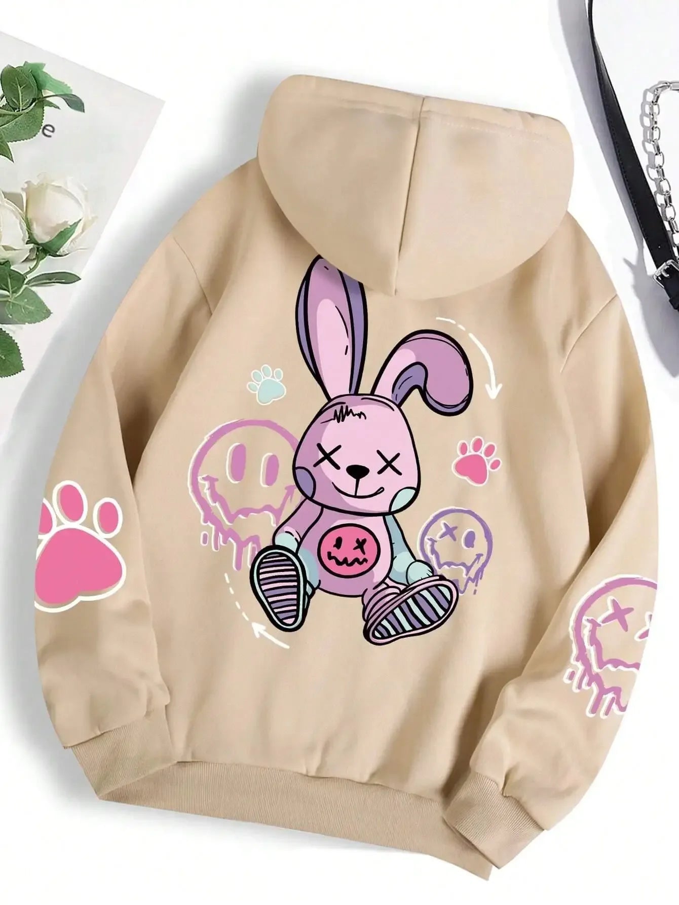 Oversized Printed Hip Hop Women's Hoodie - Dazzling Beauty Solution
