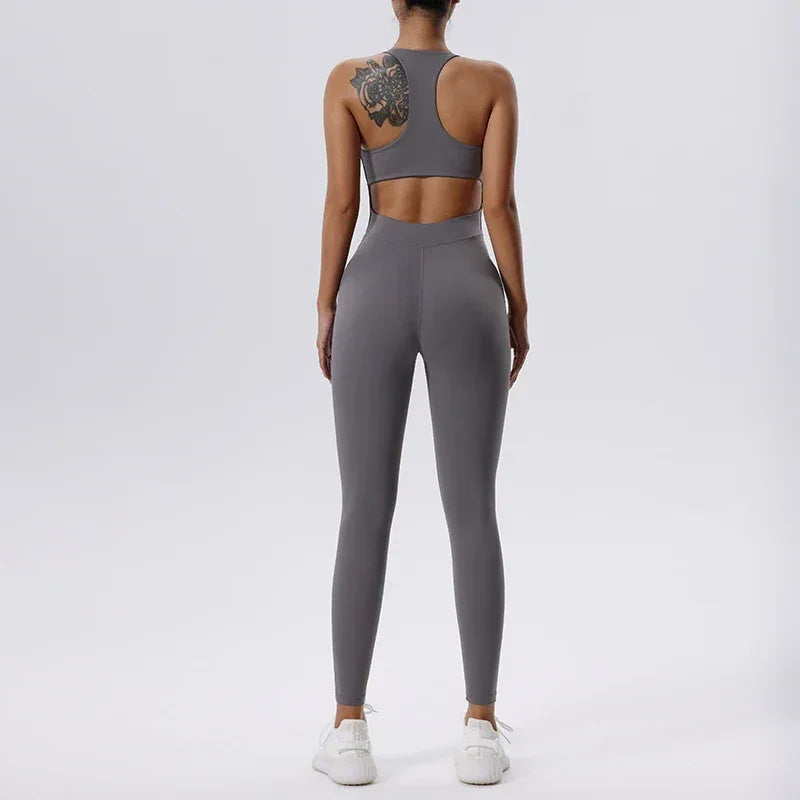 Women’s All-in-One Yoga Jumpsuit – Sleeveless Slim Fit Activewear - Dazzling Beauty Solution