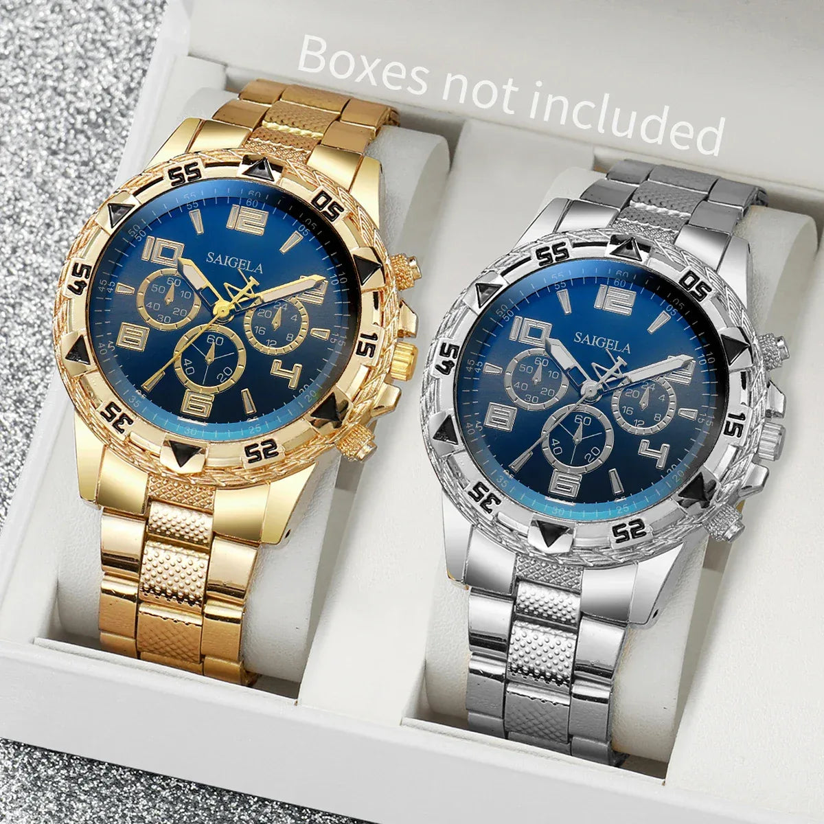 Men's Fashion Quartz Watch Set - 2pcs Steel Band - Dazzling Beauty Solution