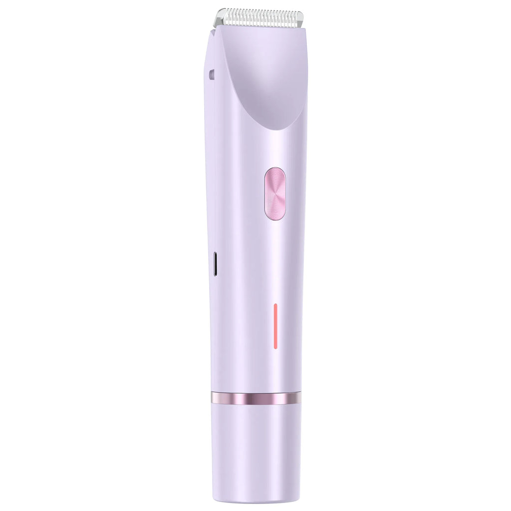 2-in-1 Rechargeable Women’s Electric Shaver – Bikini & Facial Trimmer, Wet/Dry, Low Noise (Type-C, Portable) - Dazzling Beauty Solution