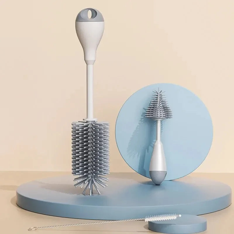 Electric Bottle Brush Cleaner Set – 360° Silicone Bottle & Nipple Scrubber with Straw Brush for New Moms - Dazzling Beauty Solution