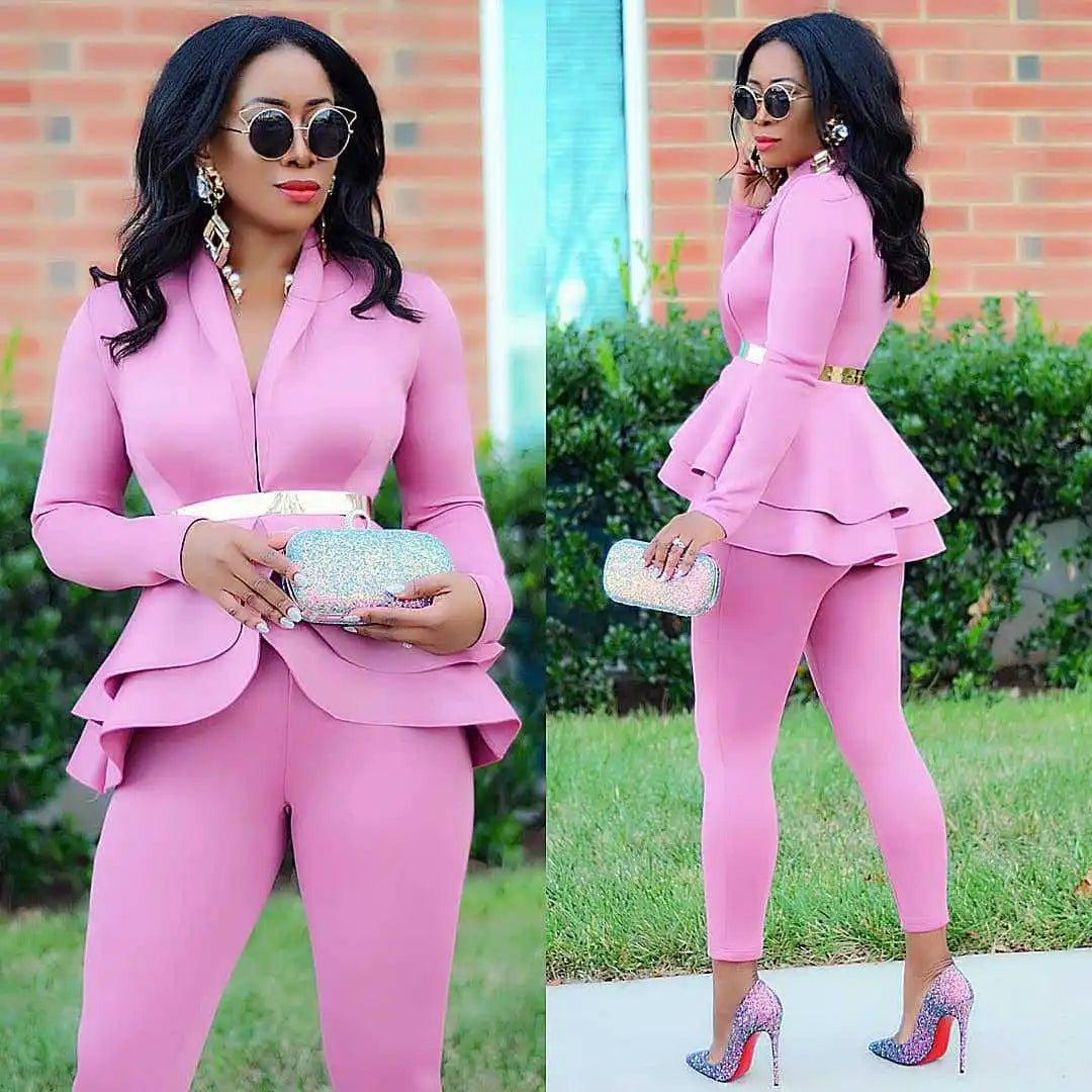 Women's Boss Blazer & Pants Suit - Professional 2-Piece Office Set