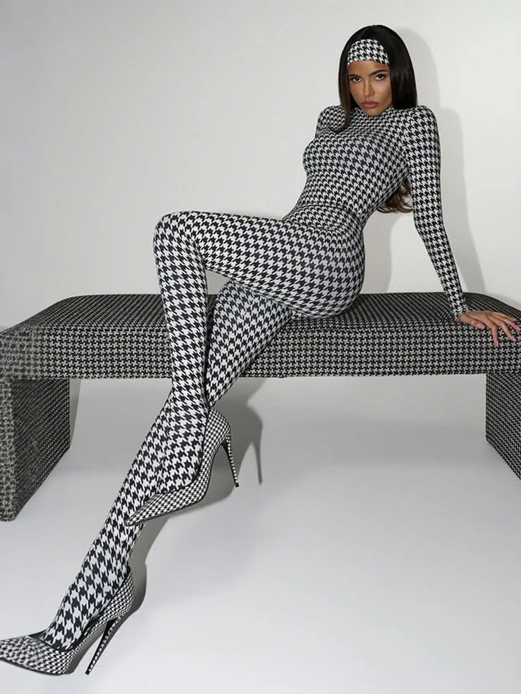 Women's Snake Print Bodycon Jumpsuit - Sexy Zip-Front Catsuit