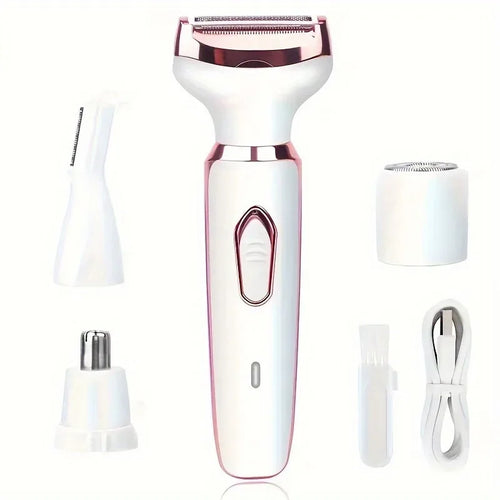 4-in-1 Electric Hair Removal Kit for Women – Bikini, Eyebrow, Nose & Facial Trimmer Set - Dazzling Beauty Solution