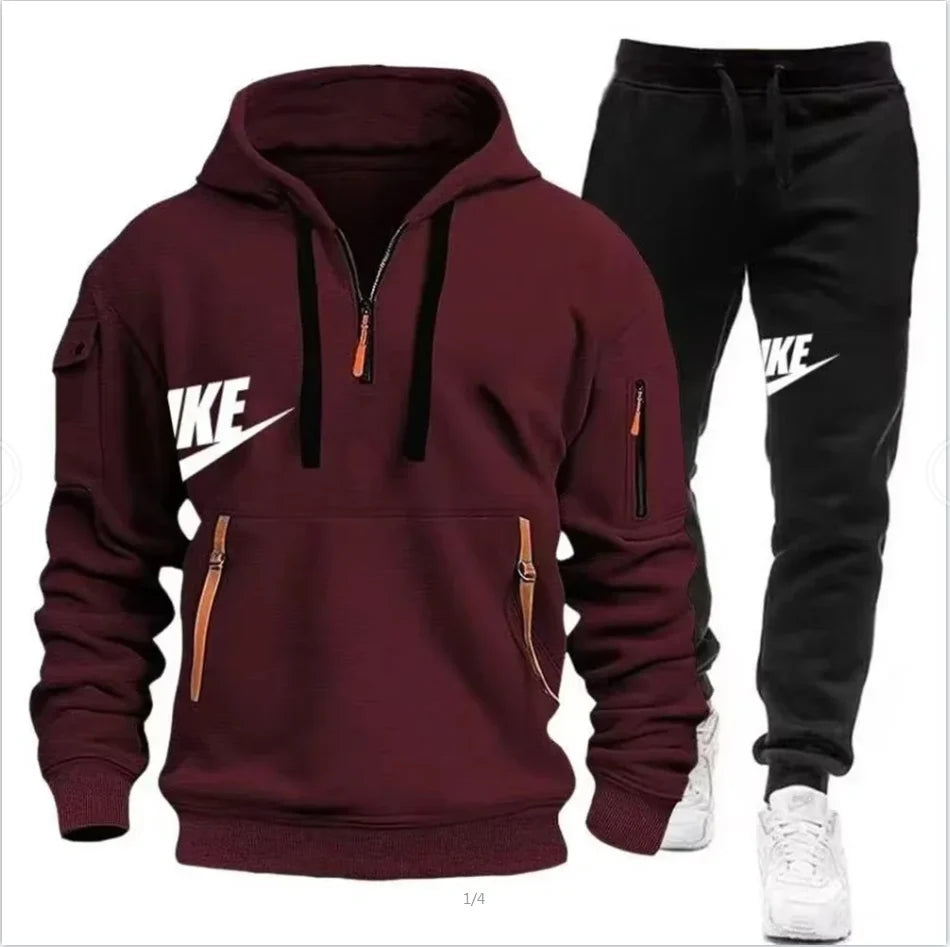 Men's 2-Piece Hoodie & Jogger Set - Long Sleeve Pullover Tracksuit