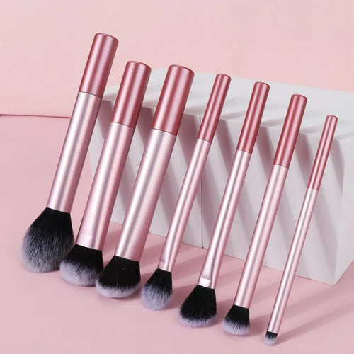 7/8pcs Soft Makeup Brush Set – Foundation, Blush, Eyeshadow Tools - Dazzling Beauty Solution