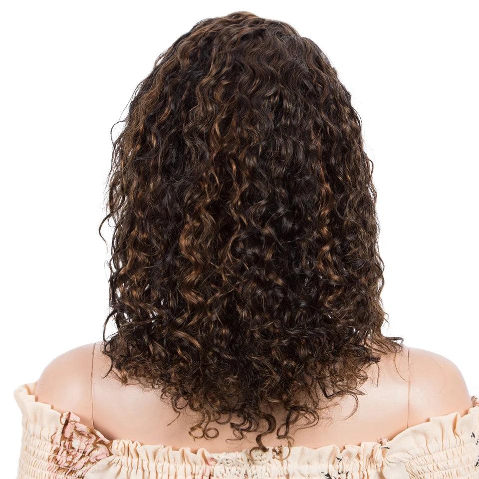 Curly T-Part Lace Front Wig – 13x4x1 Brazilian Human Hair, 180% Density (4 Colors, Middle & Side Part)