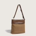 Stylish Canvas & Leather Bucket Tote Bag - Dazzling Beauty Solution