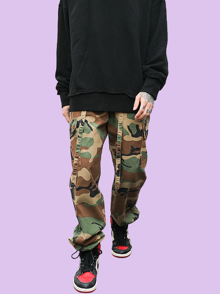 Men’s Camouflage Low-Waist Canvas Pants - Dazzling Beauty Solution