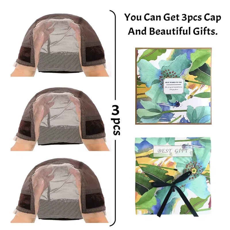 3-Piece Anti-Slip Wig Cap Set – Available in Black, Light, or Brown - Dazzling Beauty Solution