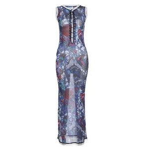 Fashion Street Shooting 3D Digital Pullover Strap Dress - Dazzling Beauty Solution