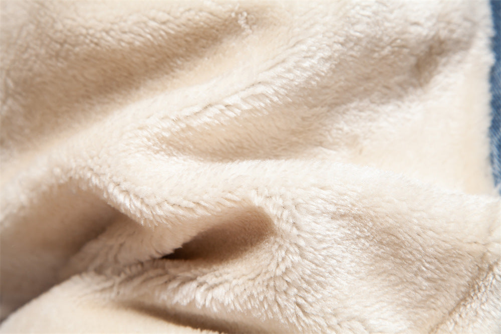 Men's Plush Denim Jacket In European Size - Dazzling Beauty Solution