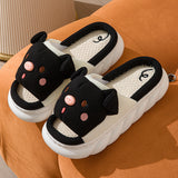 Piggy Cute Couple Open Toe Linen Cotton Linen Slippers - Dazzling Beauty Solution