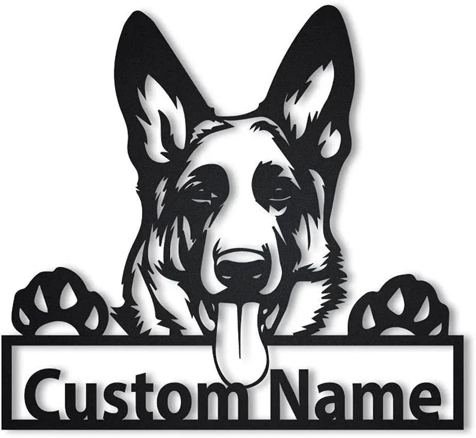 Collie Iron Art Silhouette Wall Pendant – Animal Shape Home Décor - Dazzling Beauty Solution
