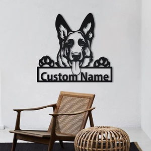 Collie Iron Art Silhouette Wall Pendant – Animal Shape Home Décor - Dazzling Beauty Solution