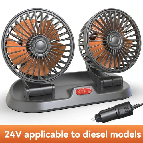 Car Flash F410 Car Double-Head Folding Fan Rotatable Rotatable Head Fan Gently Circulates Large Air Fan - Dazzling Beauty Solution