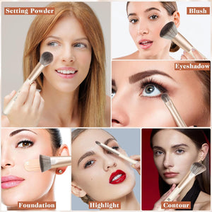 22-Piece Pro Makeup Brush Set with Case & Remover Pads