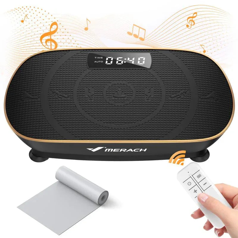 Vibration Plate Exercise Machine - Bluetooth Music & 400LBS Capacity Vibration Plate for Lymphatic Drainage Success - Dazzling Beauty Solution