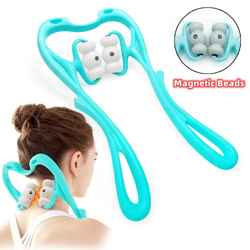 360° Manual Neck Massager with Magnetic Acupressure – Deep Tissue Pain Relief Roller for Neck, Shoulders & More - Dazzling Beauty Solution