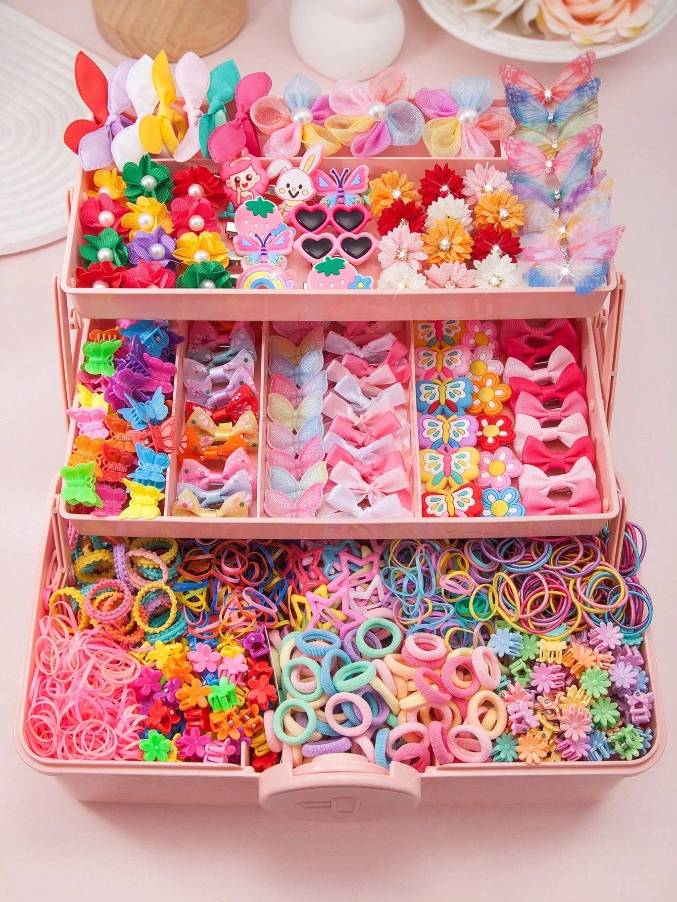 499Pcs/Set Girls Colorful Bow Hair Clips, Fashion Minimalist Hair Ties, Ponytail Holders for Students, Suitable for Daily and Party Use - Dazzling Beauty Solution