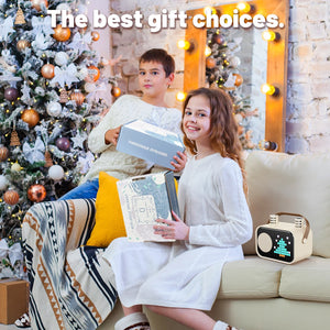 Karaoke Machine, Mini Karaoke Machine for Adult, 15 Animation Display Modes, 4 Funny Magic Voice, Beige