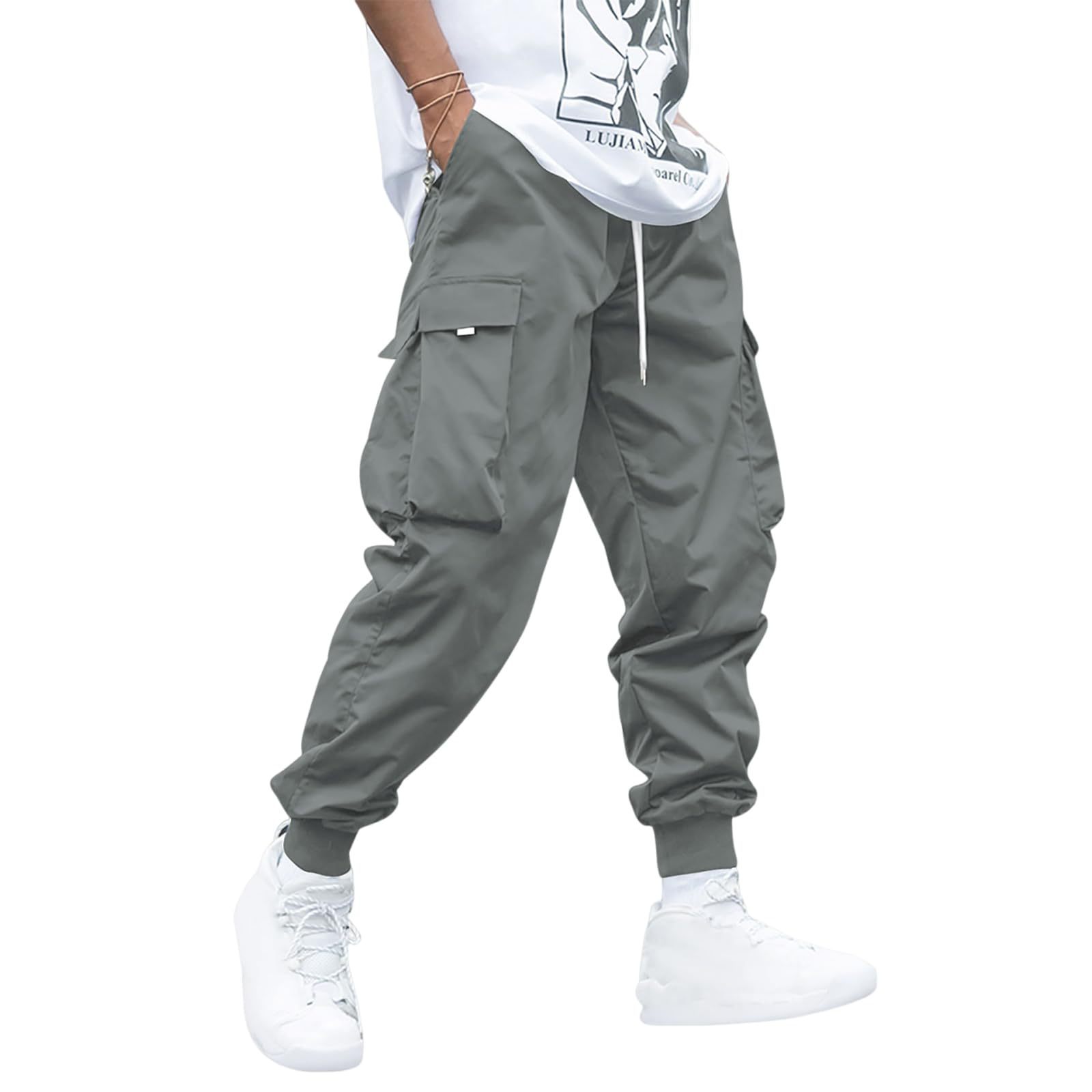 Men’s Winter Multi-Pocket Cargo Pants – Casual Hip-Hop Drawstring Streetwear Trousers - Dazzling Beauty Solution