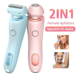 2-in-1 Rechargeable Epilator & Hair Removal Trimmer – Face, Body, Bikini, Legs & Underarms - Dazzling Beauty Solution