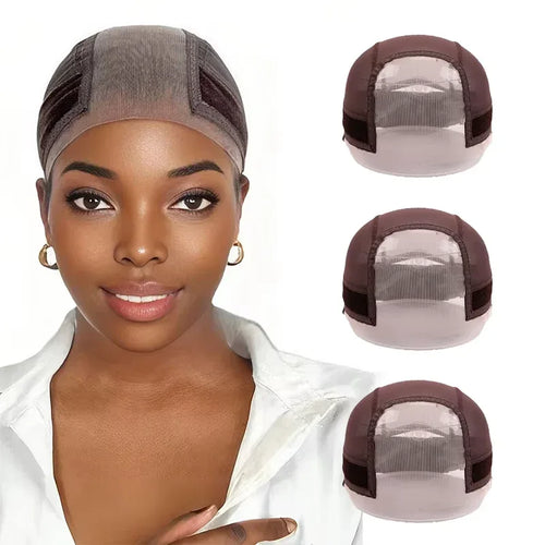 3-Piece Anti-Slip Wig Cap Set – Available in Black, Light, or Brown - Dazzling Beauty Solution