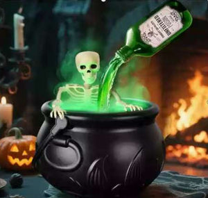 Halloween Floating Wizard Cauldron – Magic Fog Bowl with Potion Bottle & Diffuser - Dazzling Beauty Solution
