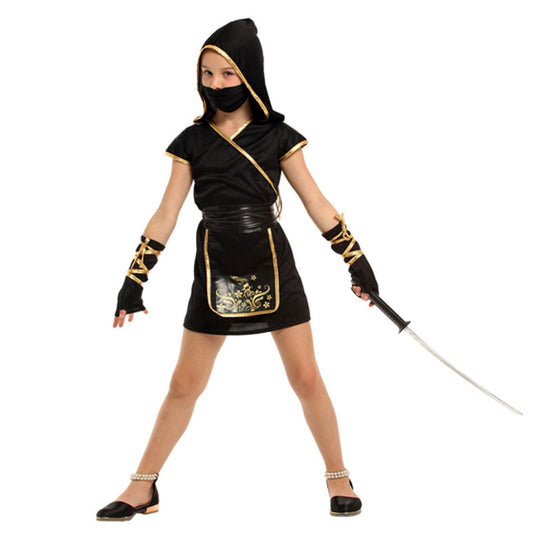 Girls’Ninja Halloween Costume Kids 2-Piece Outfit Set - Dazzling Beauty Solution