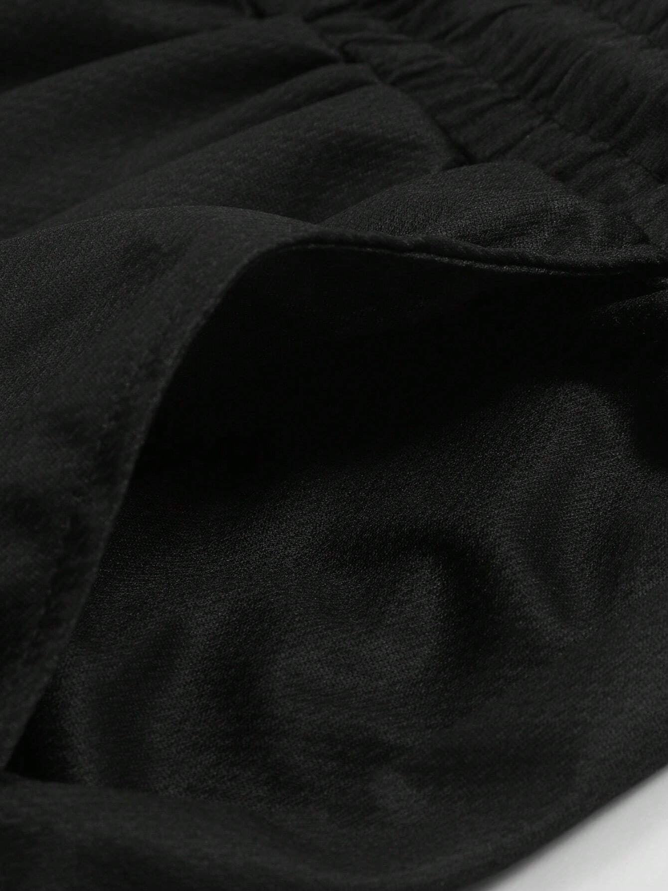 ROMWE MEN Anime Men'S Simple Figure Graphic Drawstring Waist Basketball Shorts, School