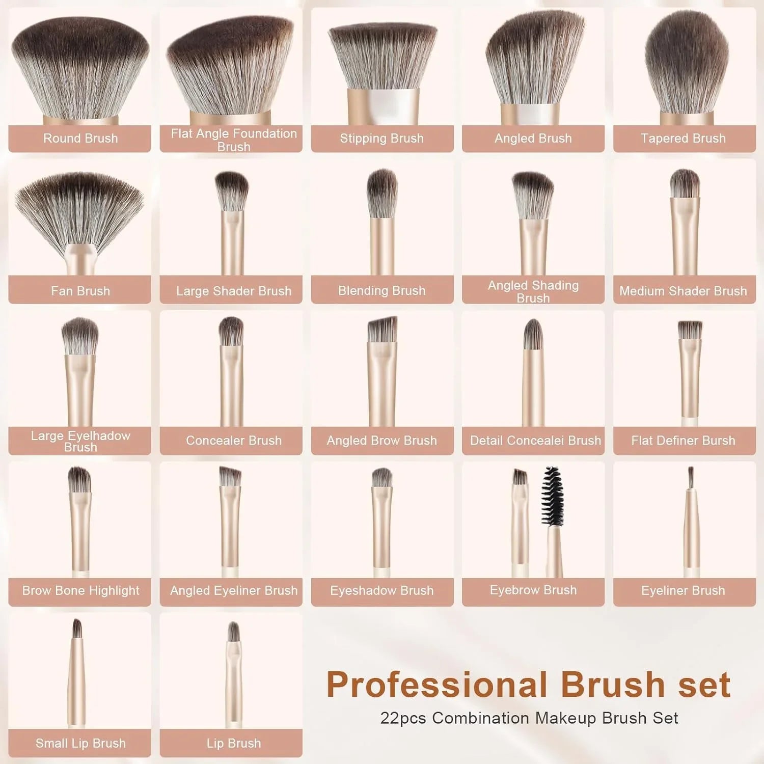 7/8pcs Soft Makeup Brush Set – Foundation, Blush, Eyeshadow Tools - Dazzling Beauty Solution