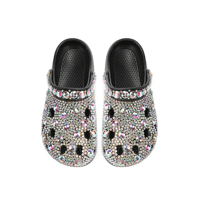 Platform Rhinestone Hole Shoes Casual Sandals - Dazzling Beauty Solution