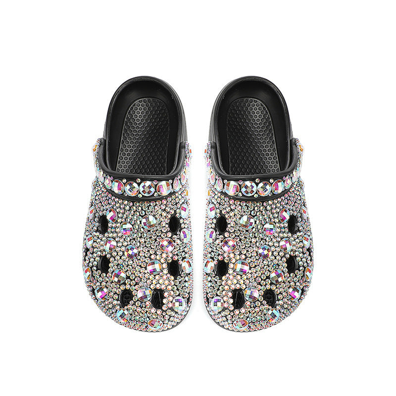 Platform Rhinestone Hole Shoes Casual Sandals - Dazzling Beauty Solution