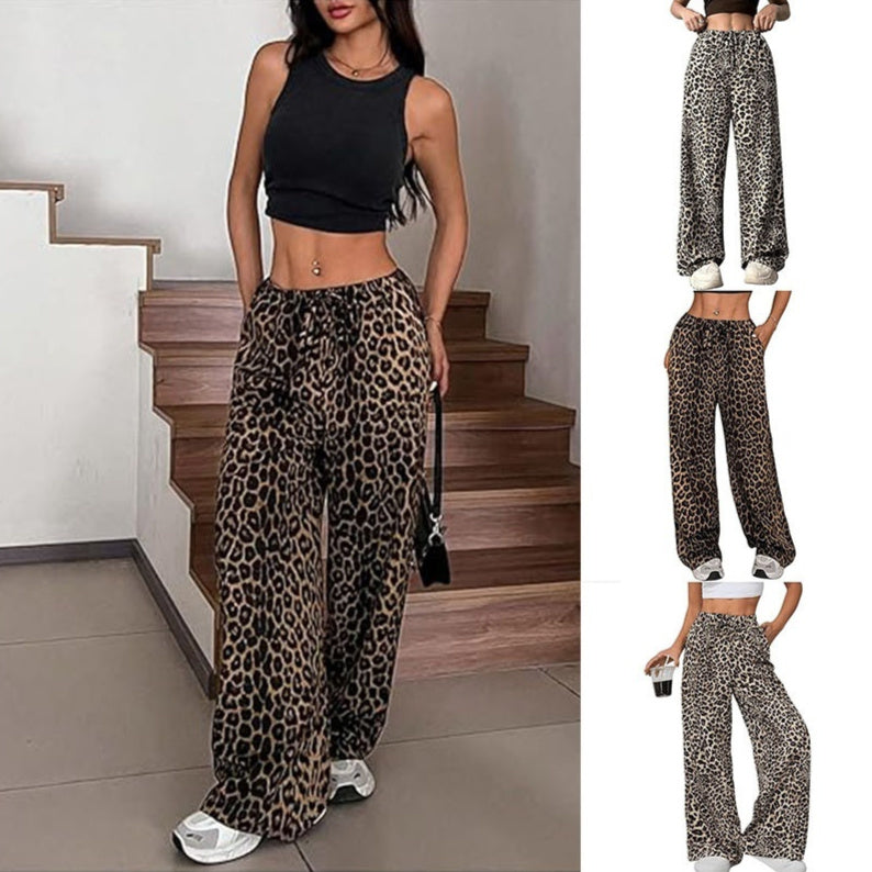 Women’s Leopard Print High-Waist Wide-Leg Pants - Dazzling Beauty Solution