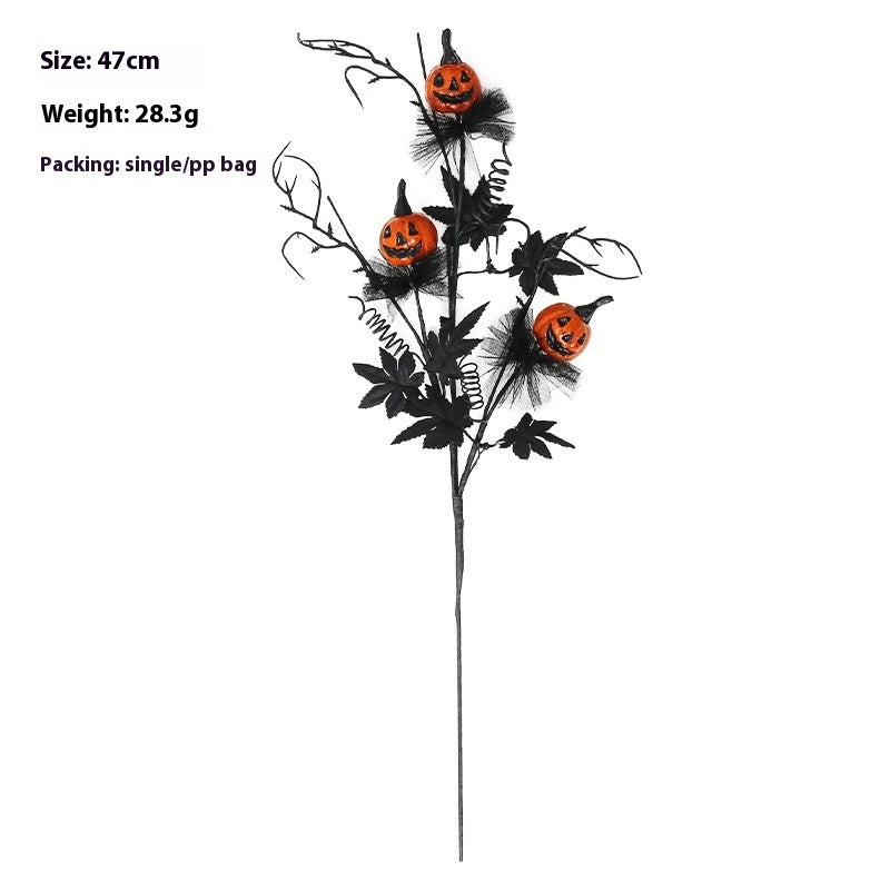 Halloween Decorations Black Horror Pumpkin Twig Cutting Bouquet - Dazzling Beauty Solution